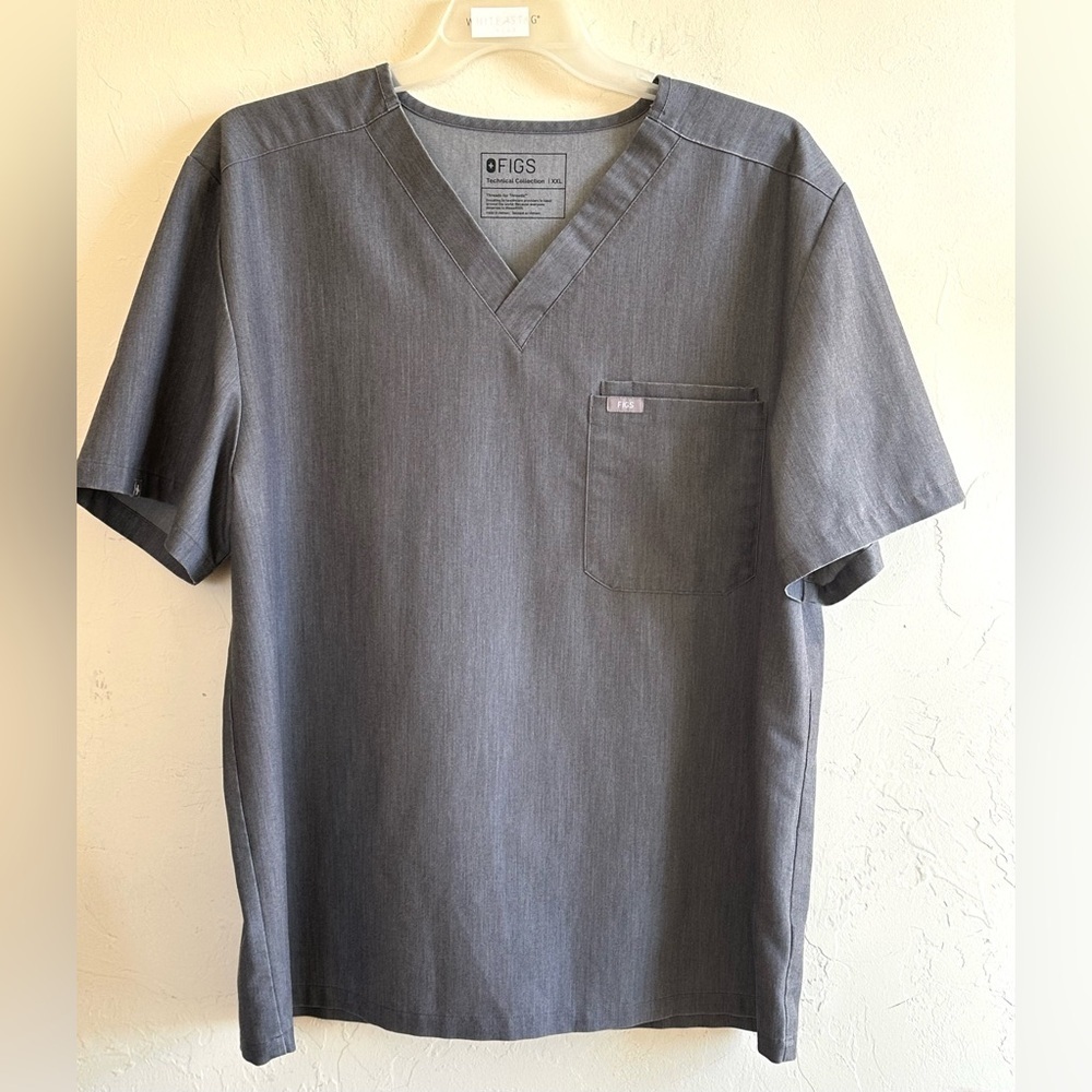 Figs Lot of 2 Soft Scrub Tops (1) Black (1) Charcoal Gray Medical Nurse Sz XXL - Picture 4 of 11